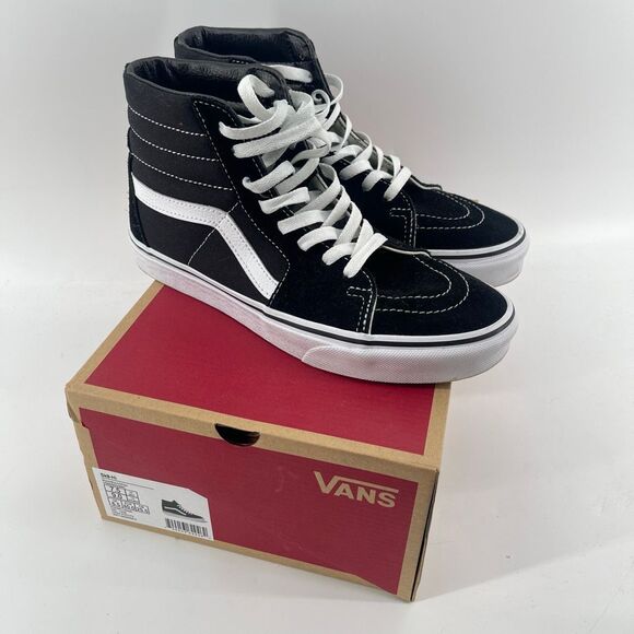 Vans Sk8-Hi Black & White Suede Canvas Sneakers | Unisex M7.5 / W9, Streetwear - Picture 15 of 16